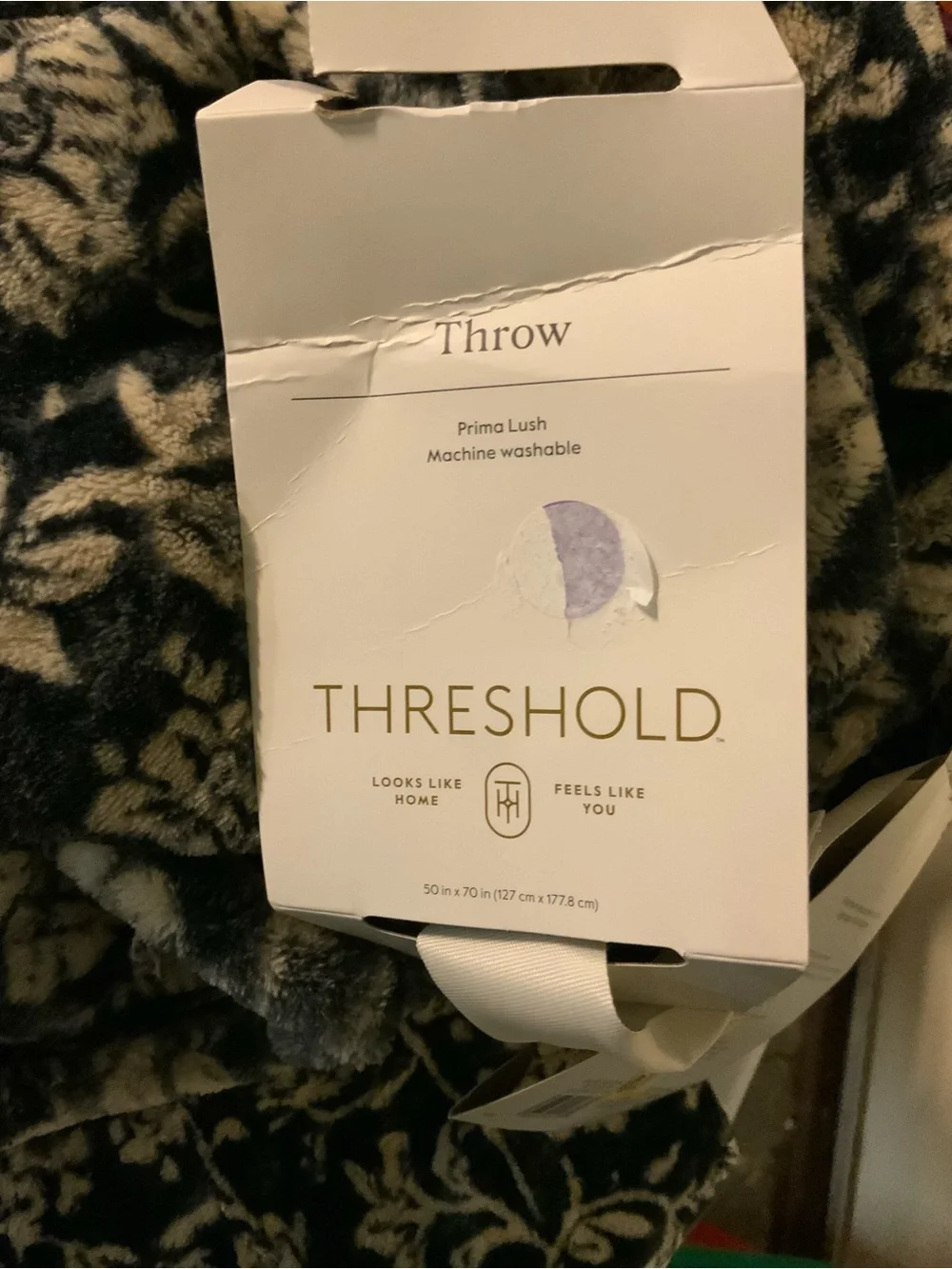 Target Threshold Plush Throw Blanket in Black and Cream